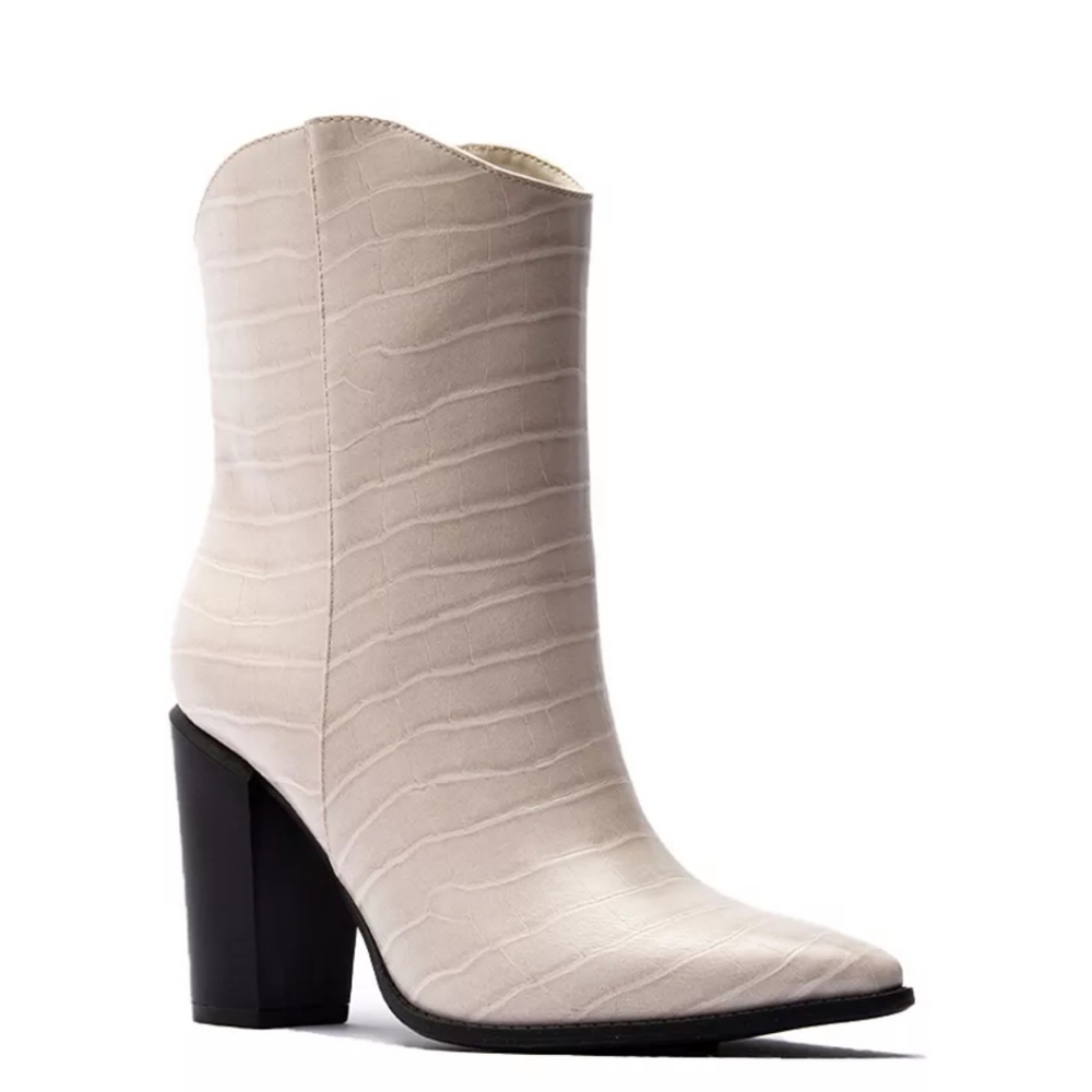 OFF WHITE CROCODILE PU NASHVILLE BOOTS NIB
